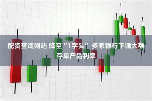 配资查询网站 降至“1字头” 多家银行下调大额存单产品利率
