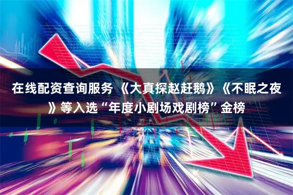 在线配资查询服务 《大真探赵赶鹅》《不眠之夜》等入选“年度小剧场戏剧榜”金榜